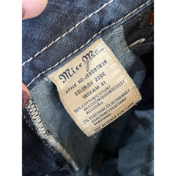 Miss Me Womens Bootcut Jeans Size 29 Distressed Blue Denim With Embellished Pock - Picture 10 of 10